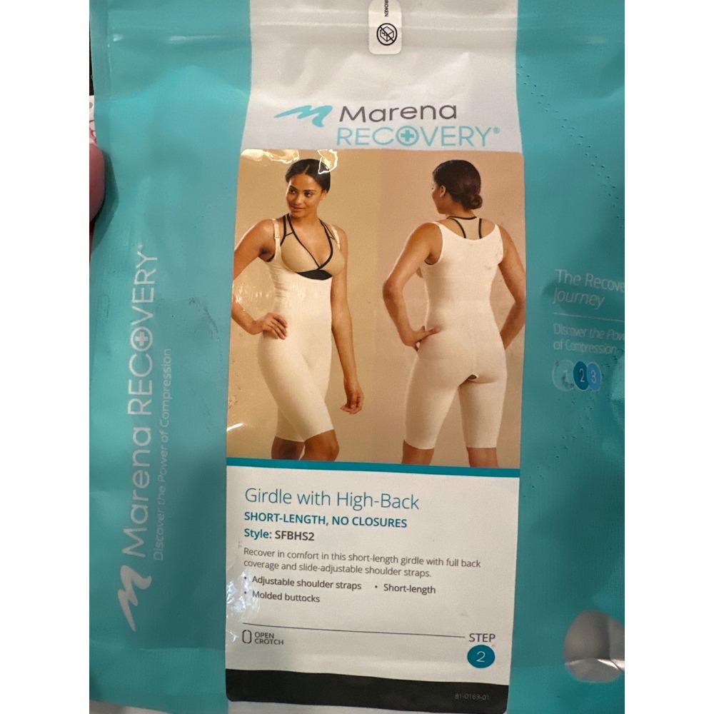 Marena Recovery Girdle High Back Short Bodysuit SFBHS2 Black Medium NIP - Picture 2 of 4